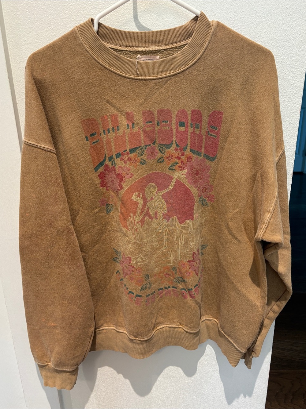Billabong Brown Graphic Crewneck with Floral Desert Print